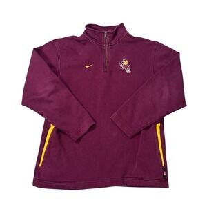 VTG Y2K Nike Team ASU Quarter Zip Sweater Embroidered Swoosh W/ Mascot Size M